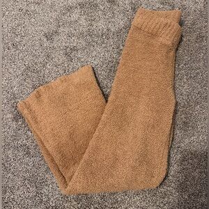 SKIMS Cozy Brown Fuzzy Lounge Pants